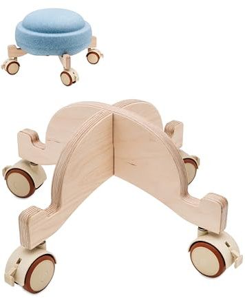wunderwunsch Abenteuerroller für Stapelsteine® als Motorikspiel aus der Stapelwelt zum Rollen mit Feststeller rutschfest aus Holz als ideales Zubehör zum Spielen