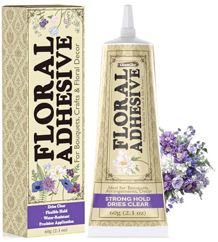 Floral Glue 60g – Clear Waterproof Flower Adhesive for Fresh Flowers, Fast-Drying Flexible Glue for Bouquets, Corsages, Floral Arrangements, Florists & Craft Projects