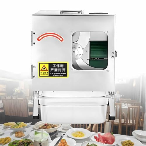 GIZMIT Picadora de Verduras eléctrica Comercial, cortadora de puerros de Alta Velocidad, procesadora de Alimentos y picadora, Capacidad de 150 kg/h, para Pimiento, Cebolla, Cilantro y puerros C75
