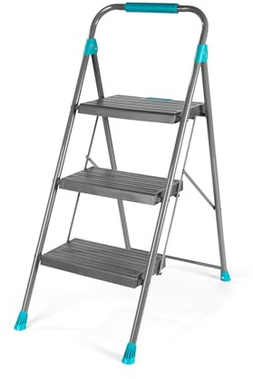 Beldray Easy-Fold Step Ladder, 3 Step Folding Ladder With Non-Slip Steps