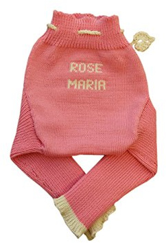 Personalizado Lana Merino Baby Cloth Pañal Cover Soaker longies (M, Rosa-Natural Blanco)