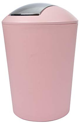 Douceur d'Intérieur Flac Mülleimer, 5,6 l, einfarbig, Chrom, Powder Pink, 19.7 cm