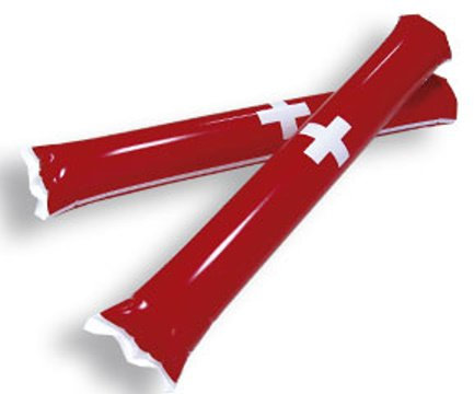 1 Paar (2 Stück) Airsticks/Klatschstangen/Lärmschläger Schweiz (Lärm-Schläger - Applaus-Schlauch - Bäng Bäng/BängBäng - Pong Pong/PongPong)