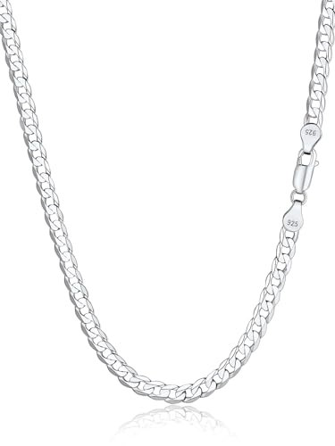Silvora S925 Silber Ultradünne Cuban Link Chain - Herren Kubanische Kette Damen Figaro Panzerkette in Verschiedliche Längen 36/46/51/56/61/66/71 cm