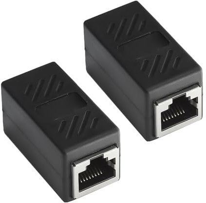 DUINIU 2 Pieces of Network Cable Connectors, Rj45 Network Pass-Through, Network Cable Extender, Ethernet Connection Kit for Network Expansion and Cable Extension