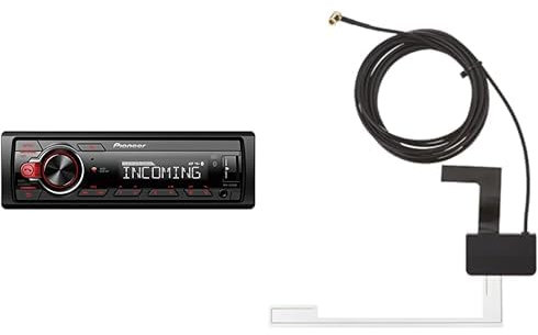 Pioneer MVH-330DAB-AN, 1DIN Autoradio mit RDS und DAB+, USB, AUX-Eingang, Bluetooth, geringe Einbautiefe mit DAB Antenne & CA-an-DAB.001 DAB-Scheibenantenne