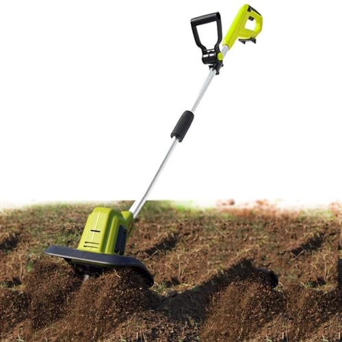 CHDGSJ Motoazada de Jardín Inalámbrico de 20 V,Potente Cultivador de Suelo Batería de 4 Ah,Ancho de Trabajo de 25 cm,Escarificador de Profundidad de Trabajo de 22 cm