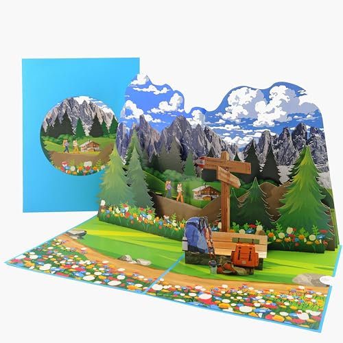 Favour Pop Up® - eine beeindruckende handgefrtigte 3D Karte für Bergwanderer, Bergsteiger, Liebhaber der Berge, auch für Geldgeschenk oder Gutschein. XP839