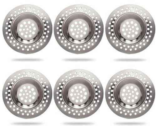 6 Pcs Filtro Lavandino,Protezione per lo Scarico in Acciaio Inox, Filtro Lavello Cucina,Lavandino Filtro, Protezioni per Scarico Cucina, per Doccia e Scarico o Lavelli da Cucina
