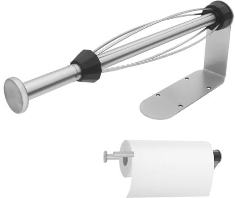 Küchenrollenhalter Edelstahl, Einhandbedienung Küchenrollenhalter mit Dämpfungseffekt ‎Silber, Ohne Bohren, Selbstklebend oder Schraubben Rollenhalter mit Abroll-Stop für Küche und Badez(COLOR:Silber)