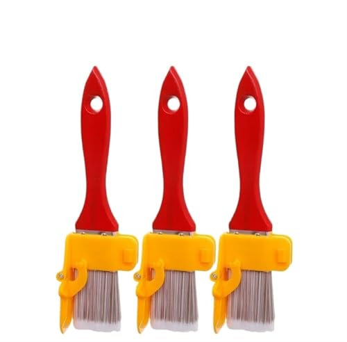 Pinceaux Peinture 1/2/3PCS Pinceaux de Peinture muraux Coin Intérieur Bord caché Coupe Séparation des Couleurs Pinceau de Peinture Bordure Poignée Outil(3PCS)