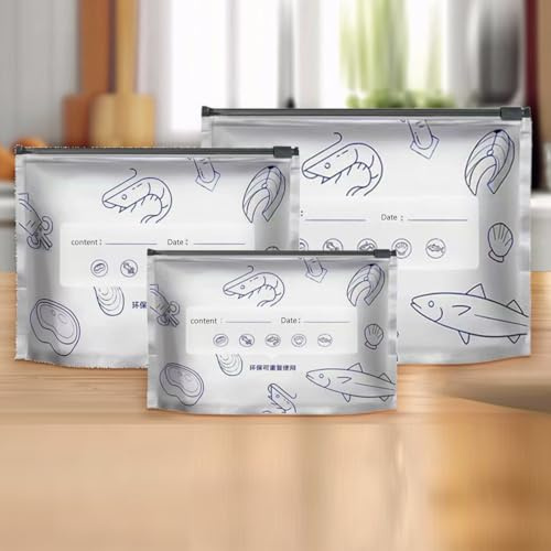 KARLOR Aufbewahrungsbeutel Set, 30 Stück in 3 Größen, Aluminiumfolie Gefrierbeutel, Wiederverwendbar Lebensmittelbeutel mit Reißverschluss Sandwichbeutel Versiegelungsbeutel Lunchpakete