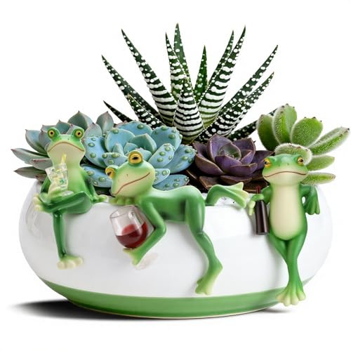 Decorazione a Forma di Rana 3 Pezzi Mini Statue Decorative a Forma di Rana Decorazione da Giardino per Fioriere, Terrazze, Decorazioni per Prato