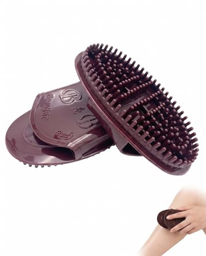 KAHZOR Lot de 2 brosses de massage corps marron café – Brosse en silicone pour massage profond, fascias, cellulite, drainage lymphatique et relaxation musculaire, idéale pour sportifs et employés