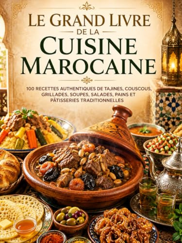 Le Grand Livre de la Cuisine Marocaine: 100 RECETTES AUTHENTIQUES DE TAJINES, COUSCOUS, GRILLADES, SOUPES, SALADES, PAINS ET PÂTISSERIES TRADITIONNELLES