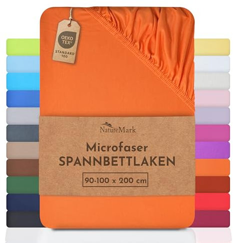 NatureMark - Mikrofaser SPANNBETTLAKEN zum Sparpreis! viele Größen und Farben Markenware (Bettlaken 90x200-100x200 cm, Terrakotta)