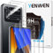 Yenwen Protector de Pantalla Compatible con Xiaomi Poco M4 Pro 4G 6.43, 3 Piezas Cristal Templado con 3 Piezas Protector de Lente de Cámara, [9H Dureza] Vidrio Templado Ultra Resistente