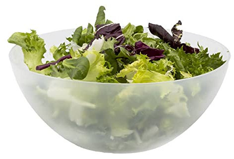 CABLEPELADO Cuenco de Plástico para Comida y Cocina, Ensaladera Libre de BPA, Apto para Lavavajilla, Capacidad 2.4 Litros, Diámetro 23 cm, Altura 9.5 cm, Transparente