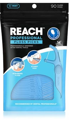 REACH Interdental-Zahnseide, niedlicher Winkel für bessere Reichweite, entlüftet für besseren Halt, 90 Zahnseide, Minzgeschmack