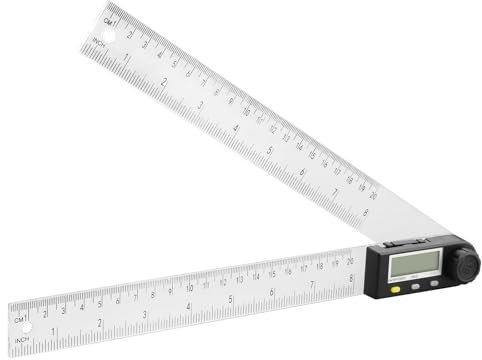 ALLmeter Digital Winkelmesser 2 in 1 Schmiege Winkelmesser 360° Winkel Messen 200mm mit LCD-Display Feststellfunktion Nullfunktion Kunststoff für Holzarbeiten Heimarbeit Handwerker