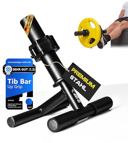 Tib Bar - Tibialis Trainer, Für 50mm Hantelscheiben inkl. Klemme, Tibialis Anterior, Schienbeintrainer, Knee over toes guy, Fitnessgerät für den Tibialis Anterior Muskel