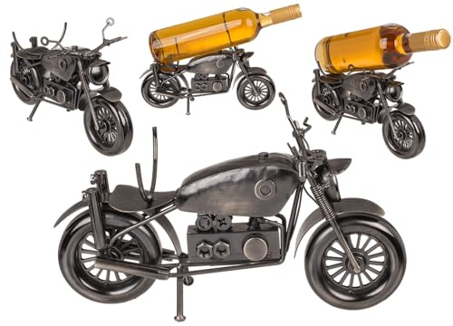 Metall-Flaschenhalter, Motorrad IV, 30 x 17,5 cm, Silber