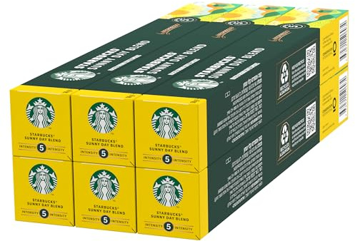 STARBUCKS Sunny Day Blend de Nespresso, Cápsulas de Café de Tueste Suave 6 x 10 (60 Cápsulas)