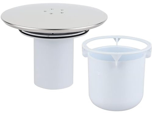 Piletta per doccia 90 mm/115 mm, tubo di scarico della vasca da doccia a turbino, cappuccio universale per presa doccia cromato, scarico doccia a flusso rapido (argento)