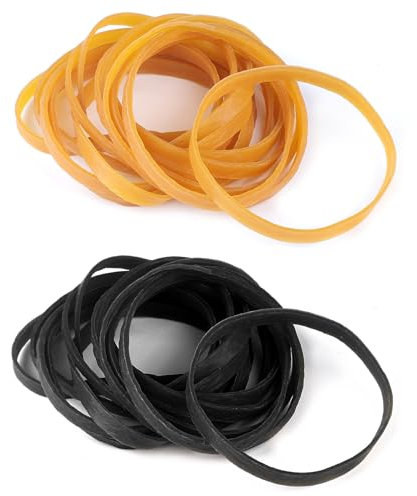 Elastici per ufficio 100pcs 100x5mm Elastico Gomma bande elastiche cartella di file stazionario spesso forte per la scuola forniture per ufficio a casa artigianato industriale, Giallo/Nero