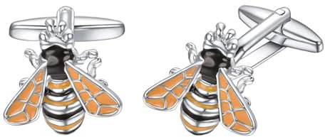 RunootPR Personalisierte Manschettenknöpfe Biene Gelbe Personalisiert für Herren Cufflinks Schmuck Geschenk
