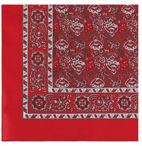 modAS Unisex Vierecktuch ca. 70 x 70 cm bedruckt oder uni - Tuch als modisches Accessoires in Rot Paisley