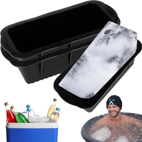 Lot de 3 bacs à glaçons en silicone - 2,5 kg - Pour bain de glace - Réutilisable pour la plongée à froid et le refroidisseur - Pour la plage, le camping, la pêche