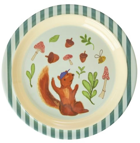 Rice Melamin Kinderteller Teller blau Happy Forest Print