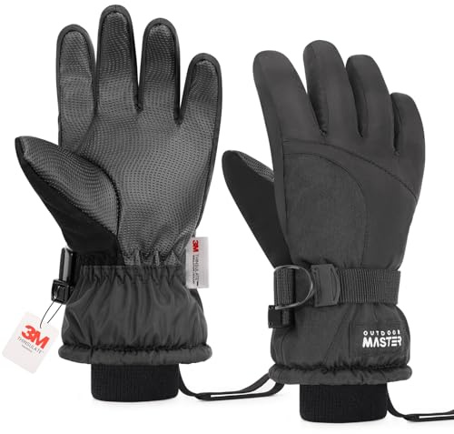OutdoorMaster Kids Ski & Snow Gloves, Winter Windproof Waterproof Thermal Gloves for Children Unisex Boys and Girls, Winter Sports, Skiing, Snowboard