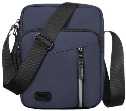Aucuu Bolsa Pecho Hombre, Gran Capacidad Bolso Bandolera, Impermeable Bolsa Crossbody para Viajar, Correr, Ciclismo, Negocios - Azul Marino