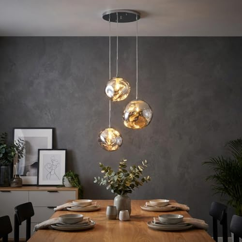 Lampada a sospensione tripla in cristallo KADNIS - 3 x E27