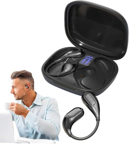 Opvonxeh Open Ear Earbuds, Sports Headphones Over Ear Wireless, Noise Cancelling Earphone for Motorcycle, Gym, Travel, Workout, Game, Running, Airplane, Fitness, Commuting, Training, Racing