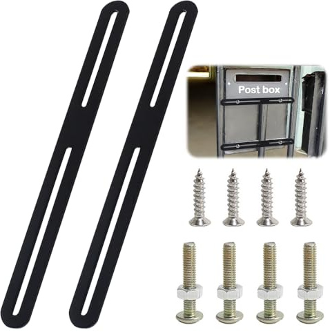 Aoreun 2 Pièces Kit de Fixation pour Boîte aux Lettres de Clôture, 278 x 24.5 mm Connecteurs Plats Réglables en Acier Inoxydable, pour la Fixation de Boîte aux Lettres et la Réparation de Meubles