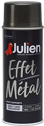 Julien Peinture Aérosol Intérieure et Extérieure Color Touch Effet - Noir Effet Métallisé 400ml