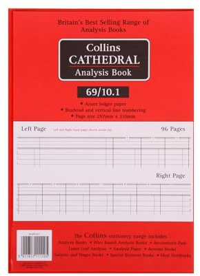 Cathedral - Accts Book 10 Cash Columns - Red - 69/10.1