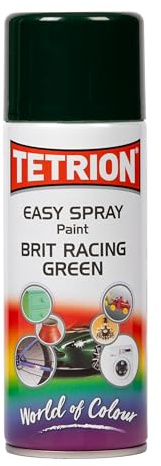 Tetrion British Racing Green Spray Paint 400ml Quick-Drying Gloss Finish for Wood, Metal, Ceramic and Plastic Surfaces
