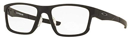Oakley Mens Ox8051 Hyperlink Asian Fit Square Prescription Eyewear Frames, Satin Black/Demo Lens, 54 mm
