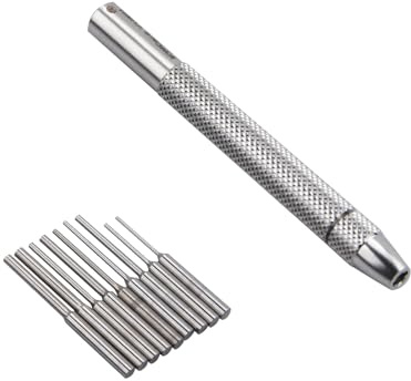 NATEFEMIN 0,5 mm-1,6 mm bit blandat stål klockarmband borttagare band pin stansverktyg 9 i 1 klockmakarverktyg