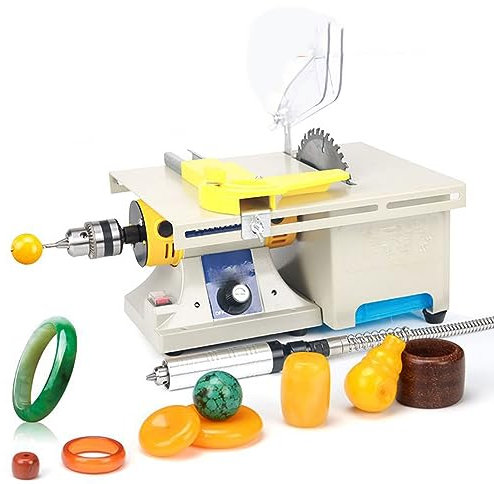 ALSUP Mini scie à Table, équipement de lapidaire pour Bijoux, 0-10000r/min avec Arbre Flexible pour Le Travail du Bois et la Sculpture à Domicile,220v