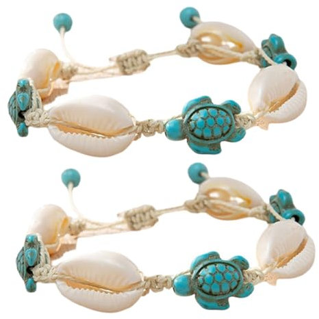 GALPADA Einzigartiges Fußkettchen Aus Meeresschildkrötenpanzer Armband Aus Natürlichen Muschelperlen Für Damen Schmuck Für Den Strand Und Die Freizeit