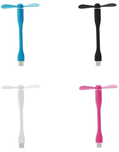 TUKNN Mini Ventilateur USB, Petit Ventilateur, 4 Pièces(Noir, Blanc, Rose, Bleu)