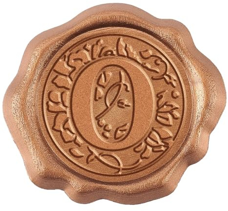 Vaxsigillklistermärken, Vaxsigillklistermärken, 25-pack, bokstaven A, initialer, blommig, självhäftande, antikguld(AECH03-08974)