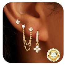 ZOERAY 3 Paires Boucles d'Oreilles Femme Argent 925 Or Pendantes Zirconium