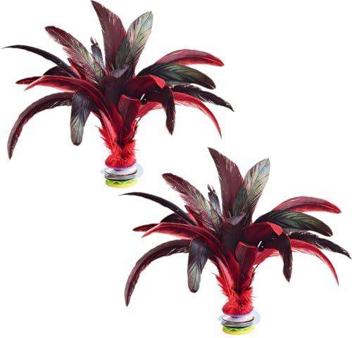 ROKZELT 2 Piezas Shuttlecock Beach Entertainment Indiaca Featherball Hand Badminton Traing Adecuado para Ejercitar la Coordinación Física, Juego