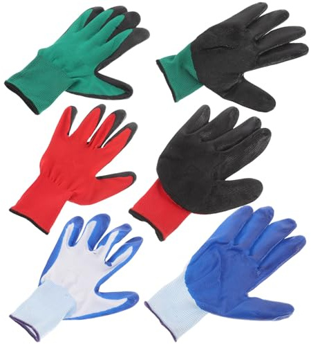 CALLARON 3 Paia Guanti da Lavoro in Gomma Nitrile Traspiranti Presa Antiscivolo per Giardinaggio, Edilizia e Pulizie, Guanti da Giardinaggio per Uomo e Donna Piccoli
